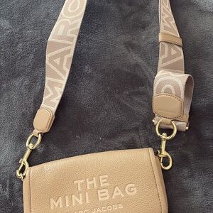 Marc Jacobs Beige Mini Bag with Logo Strap